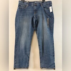 GAP Sexy Boyfriend Fit Jeans Women’s Medium Wash Straight Leg Stretch Denim - 16